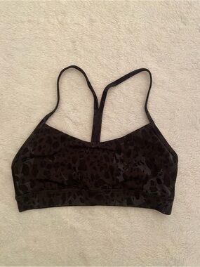 lululemon athletica Black Animal-Print Strappy Sports Bra